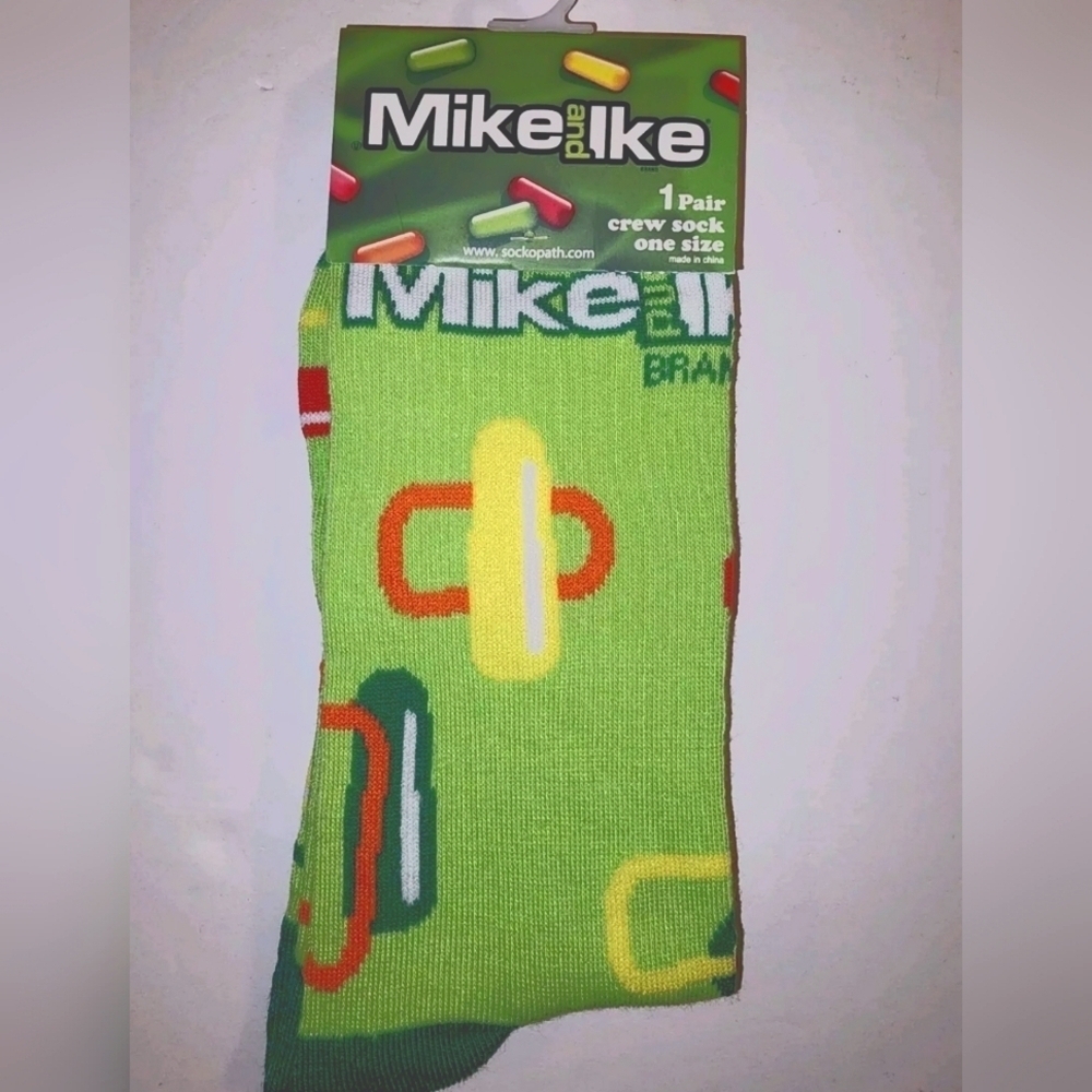 4/$25 New Mike and Ike Candy Novelty Crew Socks Unisex Gender Neutral
